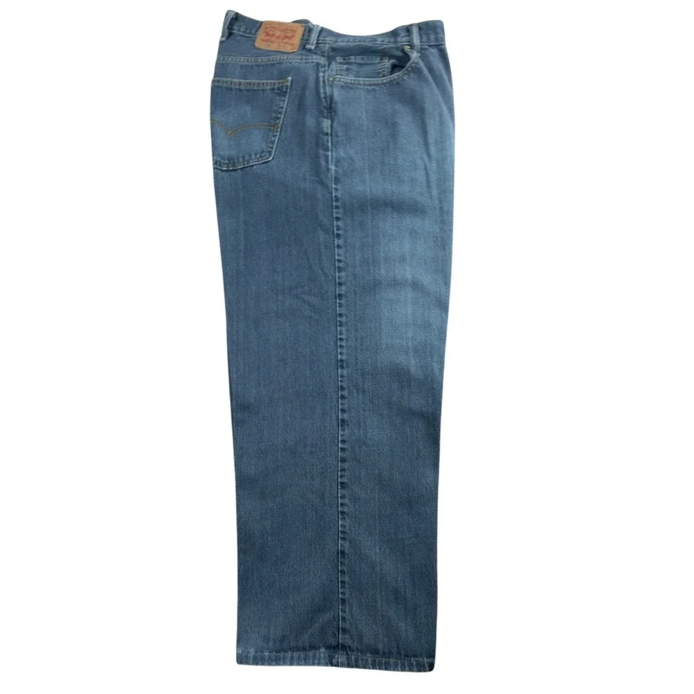 Levis 559 Mens Relaxed Straight Jeans‎ 54x29* Blue Medium Wash Denim Altered Hem